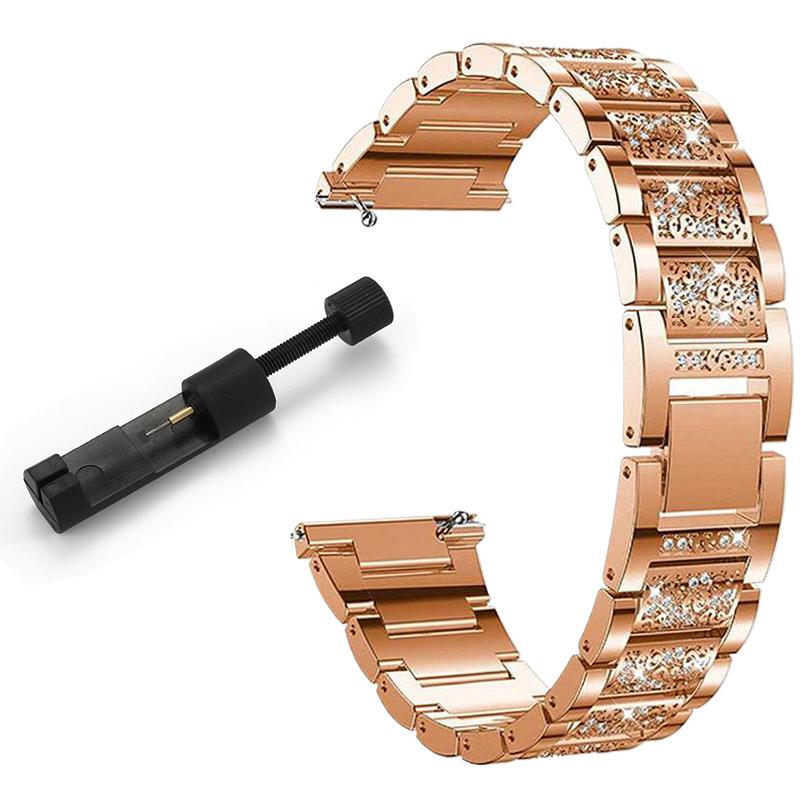 Браслет с бриллиантами на ремешке 20 мм 22 мм для Samsung Galaxy Active S3 huami amazfit Huawei GT2 Garmin ремешок для часов Vivoactive 4/4S/3/Venu 2 1 2S/SQ/Vivomove HR