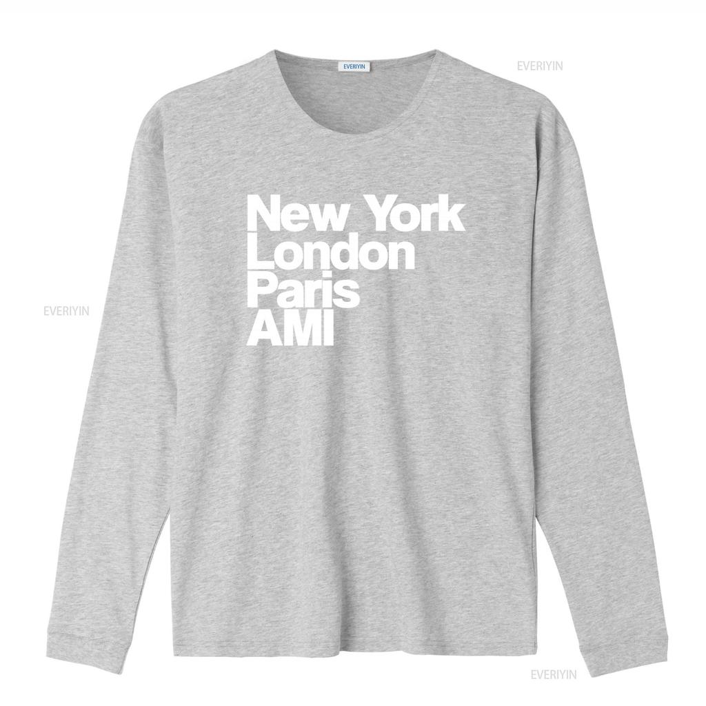 NY Lon Paris AMI GA Модный Город Название Принт Футболка для Мужчин и Женщин винтажная Стиранная Мягкая Эластичная уличная Модная homme