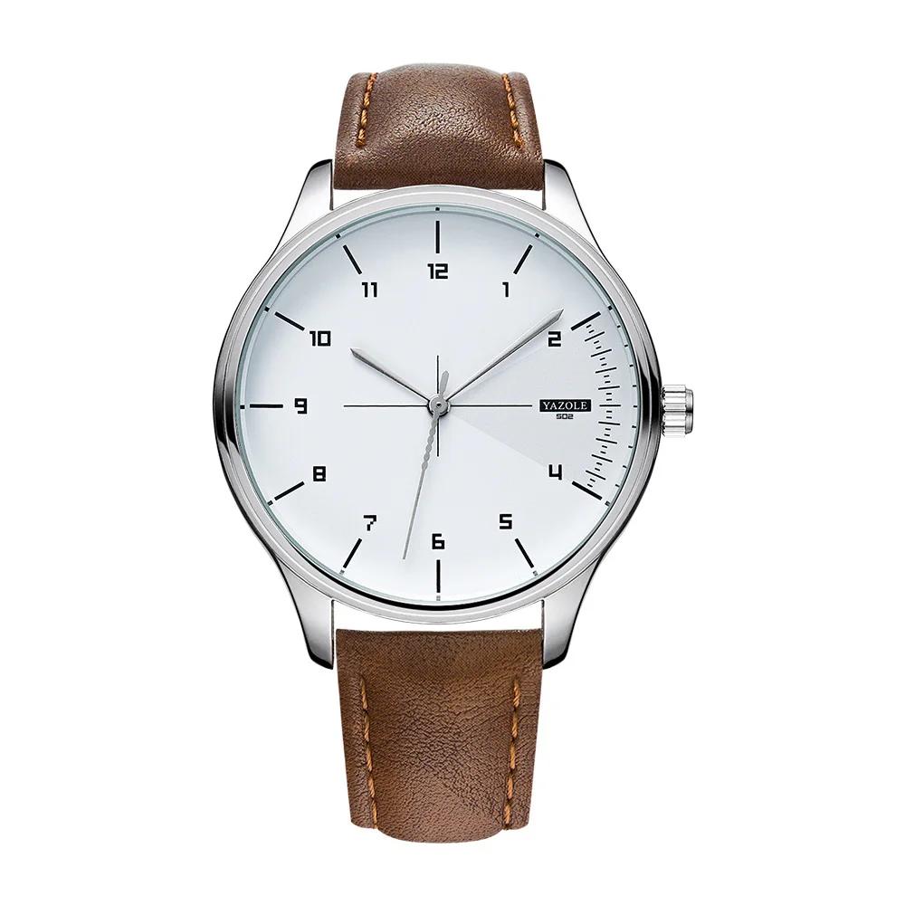 Top Brand YAZOLE Quartz Watches for Men Fashion Casual Leather Band Men's Watch Simple Business Male Wrist Clock Montre Homme