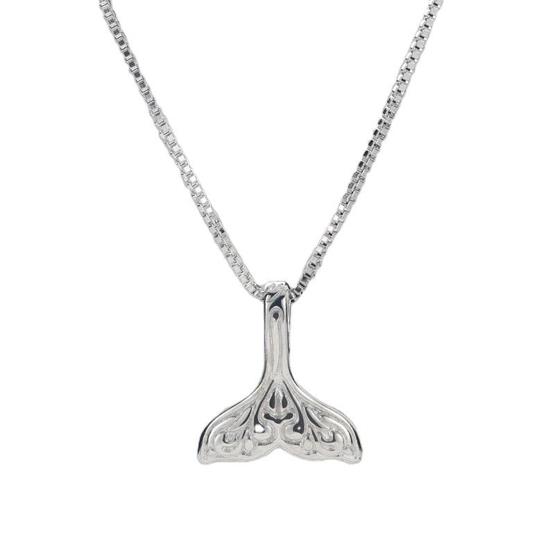 VENTFILLE 925 Sterling Silver Fashion Personality Mermaid Tail Necklace Female Korean Version of Simple Clavicle Chain
