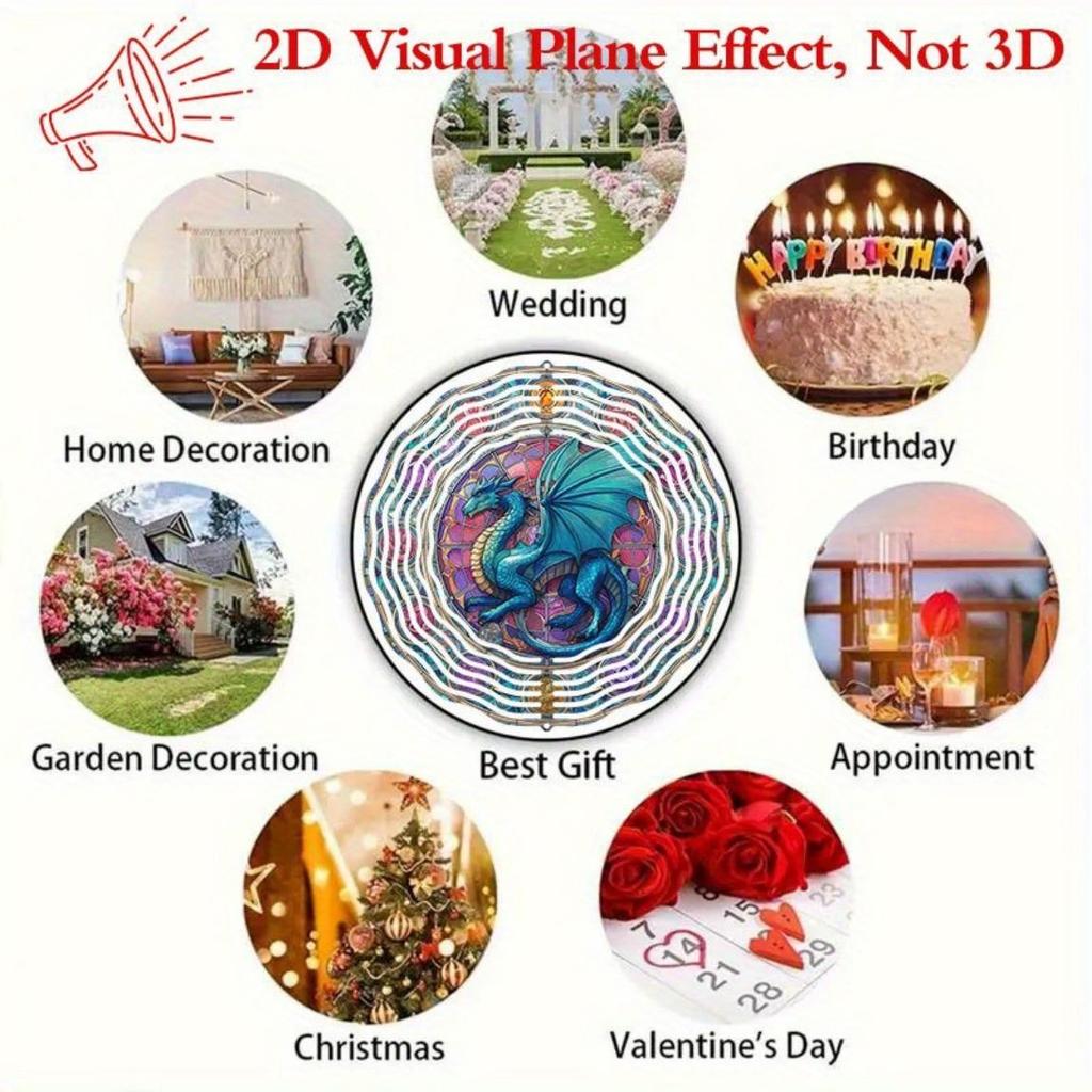 Цветной астрологический ветряной колокольчик в форме дракона для окна, кинетический вращающийся уличный декор для сада, весенне-летний подвесной орнамент, не требует батареек