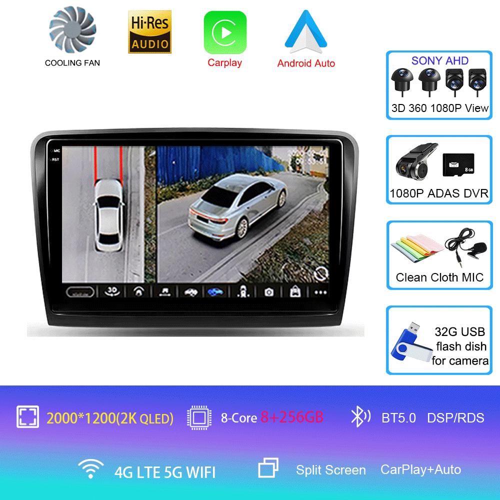 For Skoda Superb 2 B6 2008 2009 2010 2011 - 2015 Car Radio Android 14 Navigation Multimedia Player GPS WiFi+4G Video Carplay BT