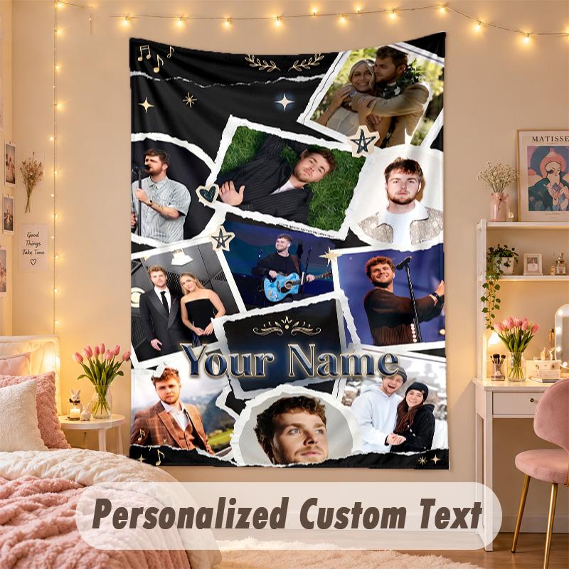 Custom Personalized Tapestry,Alex Warren Print Custom Name Text Wall Art Hanging for Bedroom