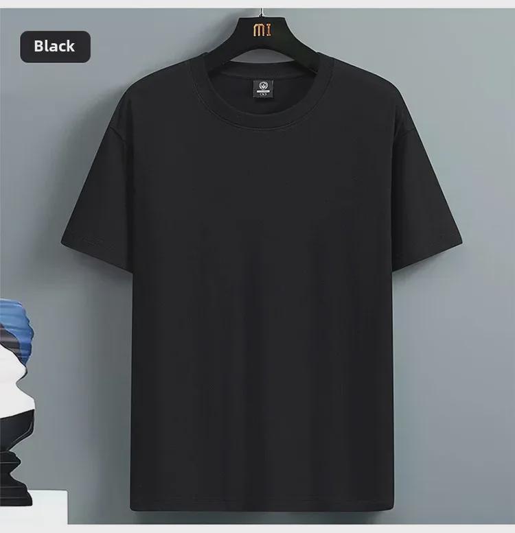 2024 Мужская молодежная футболка свободного кроя из хлопка с коротким рукавом