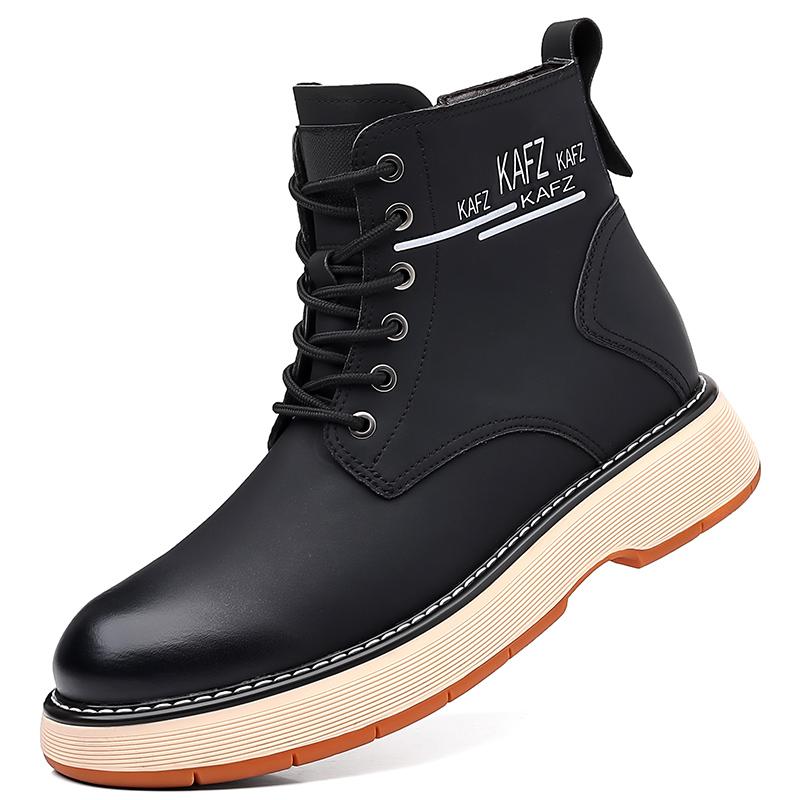 Мужская обувь из натуральной кожи, модные универсальные мужские винтажные ботинки, высококачественные зимние ботинки на платформе, ретро-ботинки для мотоциклистов