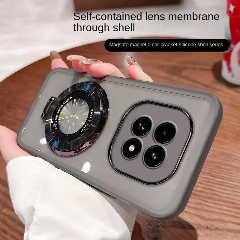 Note 14 Pro Magnetic For Magsafe Holder Case For Funda Xiaomi Redmi Note 14 Note14 Pro Plus Pro+ 4G 5G Stand Bracket Soft Cover