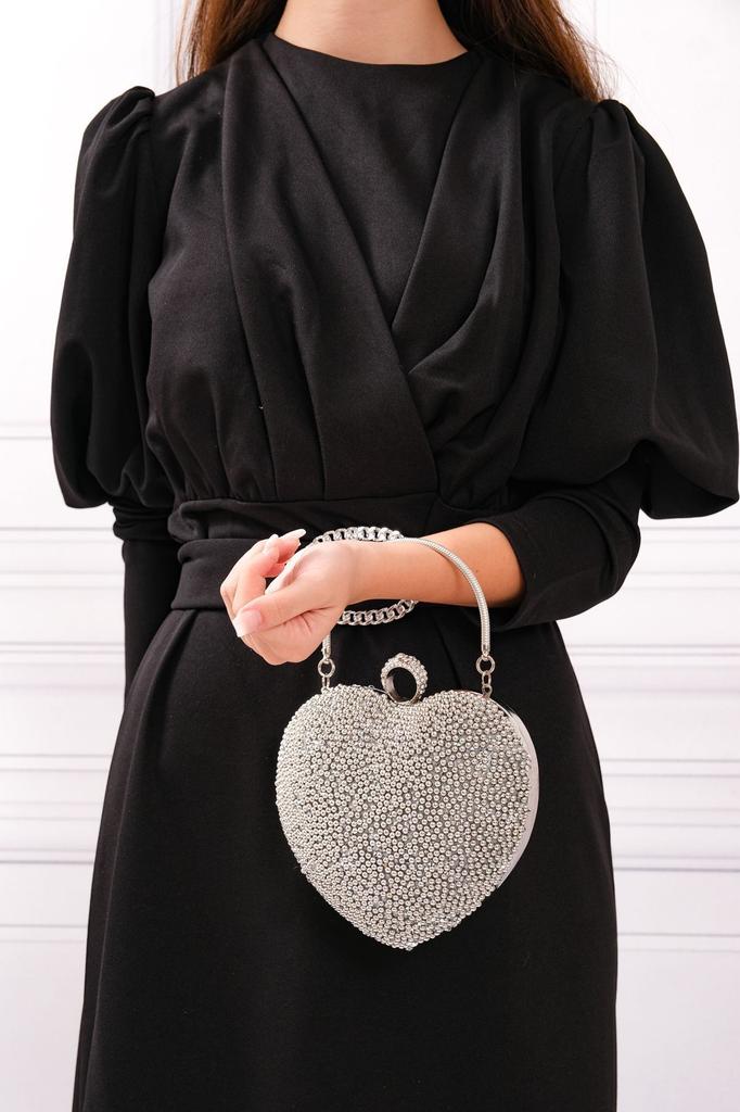 Women's Stylish and Useful Evening Dress Bag Women's Heart Stoned Saxe Blue Evening Dress Bag