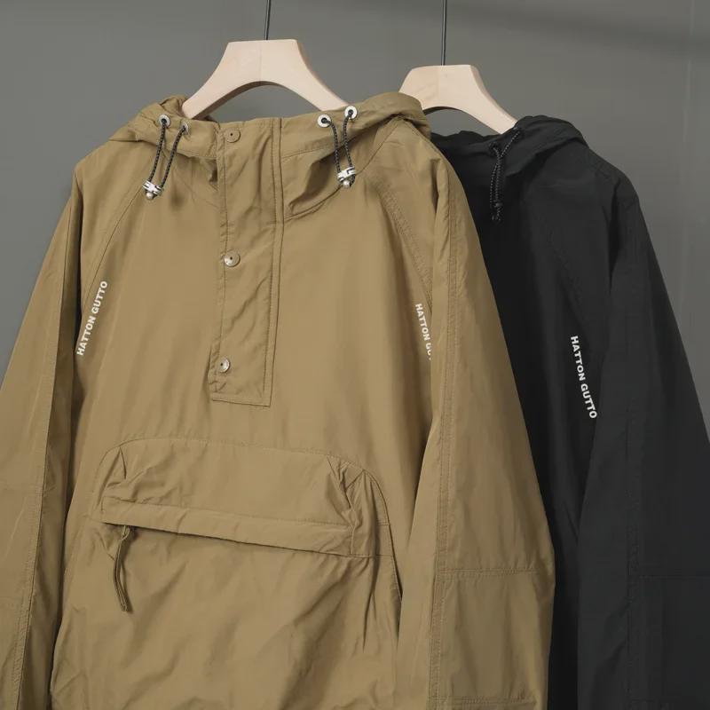 Мужская водонепроницаемая куртка с капюшоном в американском стиле — модная, повседневная, свободного кроя на весну и осень 2024 г.