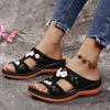 Fashion Summer Sandals Women's Open Toe Shoes Women's Floral Comfortable Slip-On Women's Slippers Retro Sandals