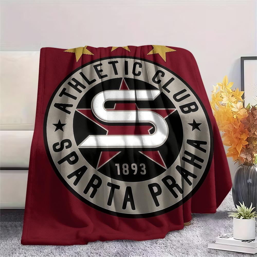 AC Sparta Praha logo FlAannel Blanket, High quality Comfortable for All Seasons, Home Decor, Warmth and Comfort