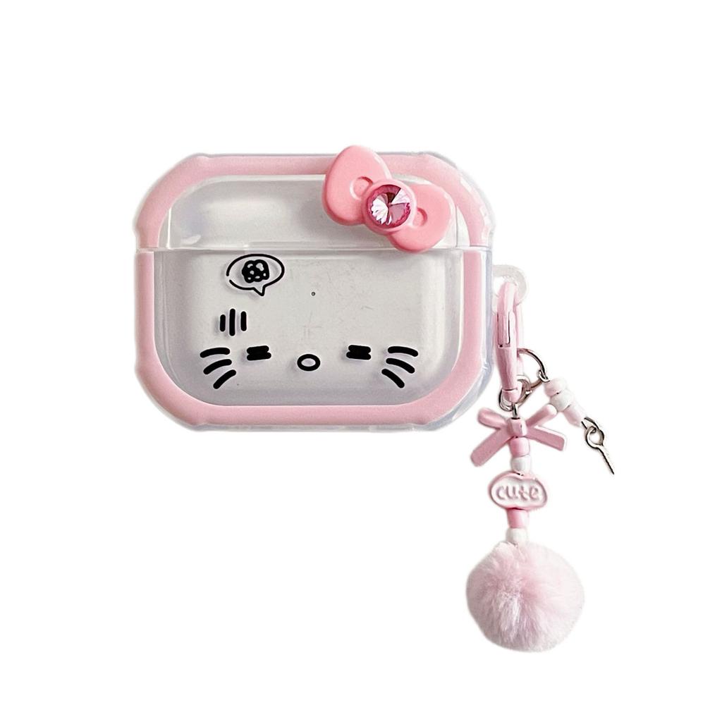 Милый котик KT подходит для защитного чехла Airpods Pro 1, четыре угла защита от падения чехол для Bluetooth-наушников Apple 1-го поколения