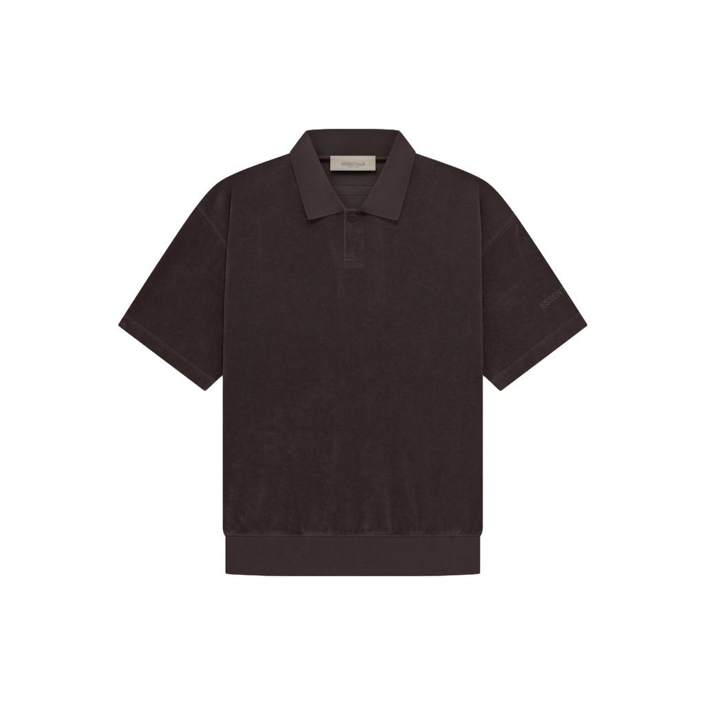 Fear of God Essentials Мужские топы-поло с коротким рукавом из махровой ткани SS23 Сливовый FOG-SS23-341