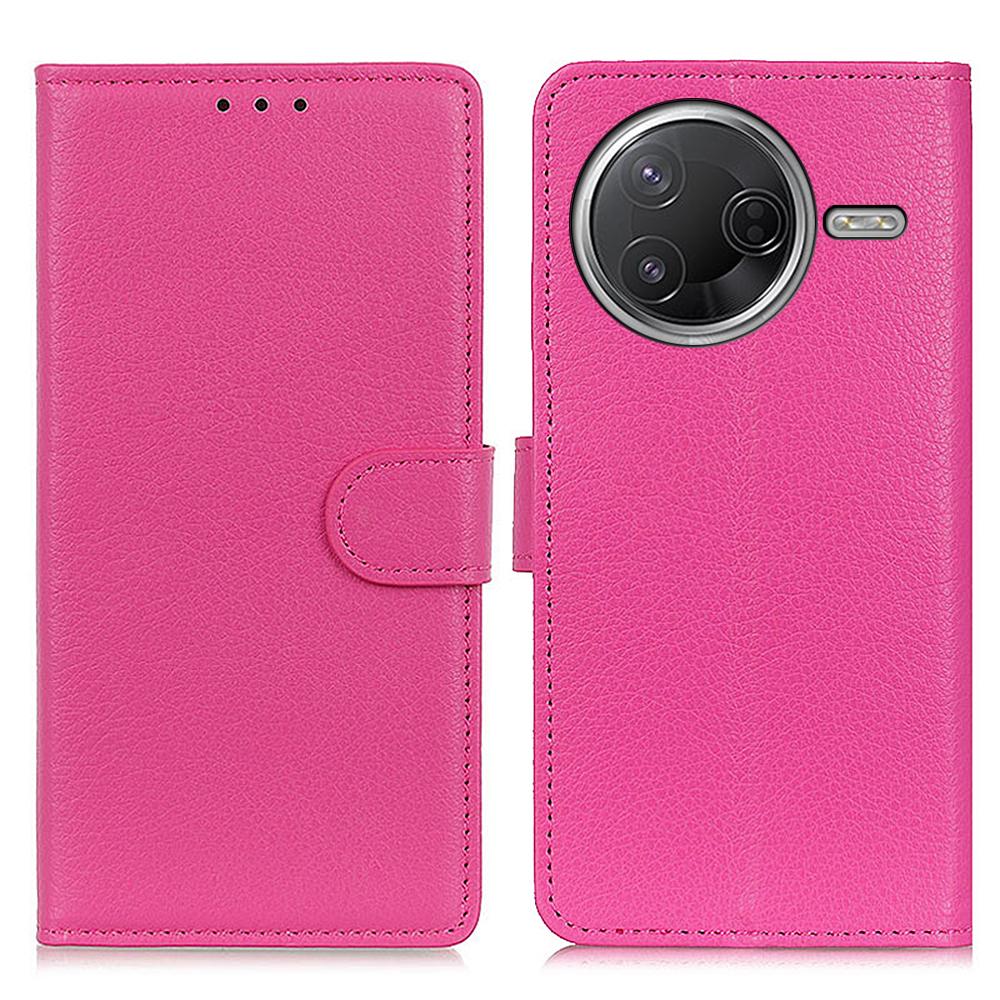 Чехол-кошелек для Xiaomi Poco F7 Pro 5G/F7 Ultra 5G/Redmi K80 Pro 5G/K80 5G из ПУ кожи с текстурой личи