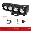 1/2Pc 4 Lens Dual Color Light Motorcycle Spotlights Led Headlights Four Eye High And Low Beam Waterproof External Driving Fog Lamp 12V