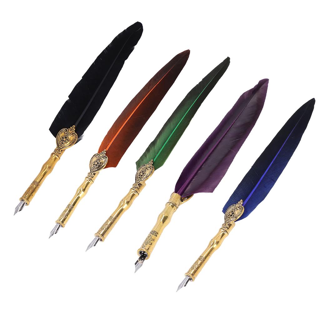  Ручка Изысканная винтажная элегантная нержавеющая сталь плавно пишущая износостойкая ручка-гусиное перо