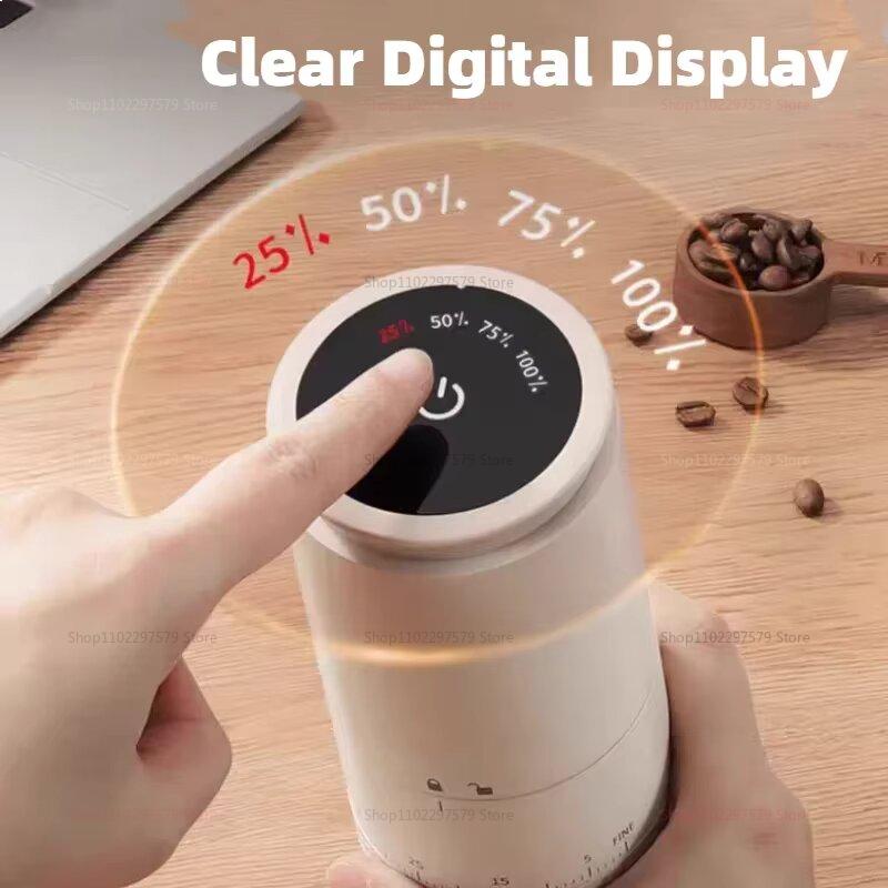 1500mAh Electric Coffee Grinder Externally Adjustable Type-C Charging Coffee Burr Grinder Bean Grinding Machine Coffee Maker
