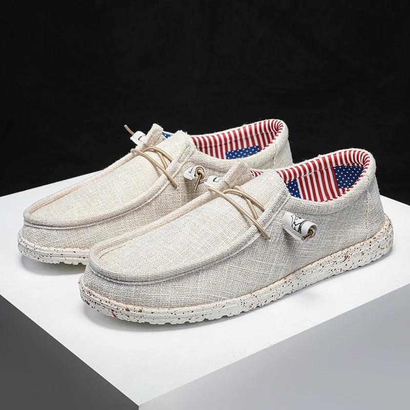 Мужские большие легкие туфли Lefu 2024, новая корейская версия, повседневные дышащие туфли на плоской подошве, удобные ленивые парусиновые туфли для мужчин Zapatos