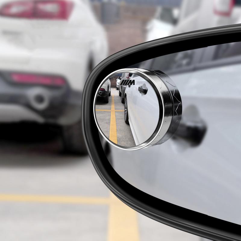 For BMW E82 2pcs Bright Silver Car Suction Cup Blind Spot Small Round Mirror For BMW X1 X2 X3 X5 X4 X6 X7 iX3 F20 F10 Valve Cap Accessories