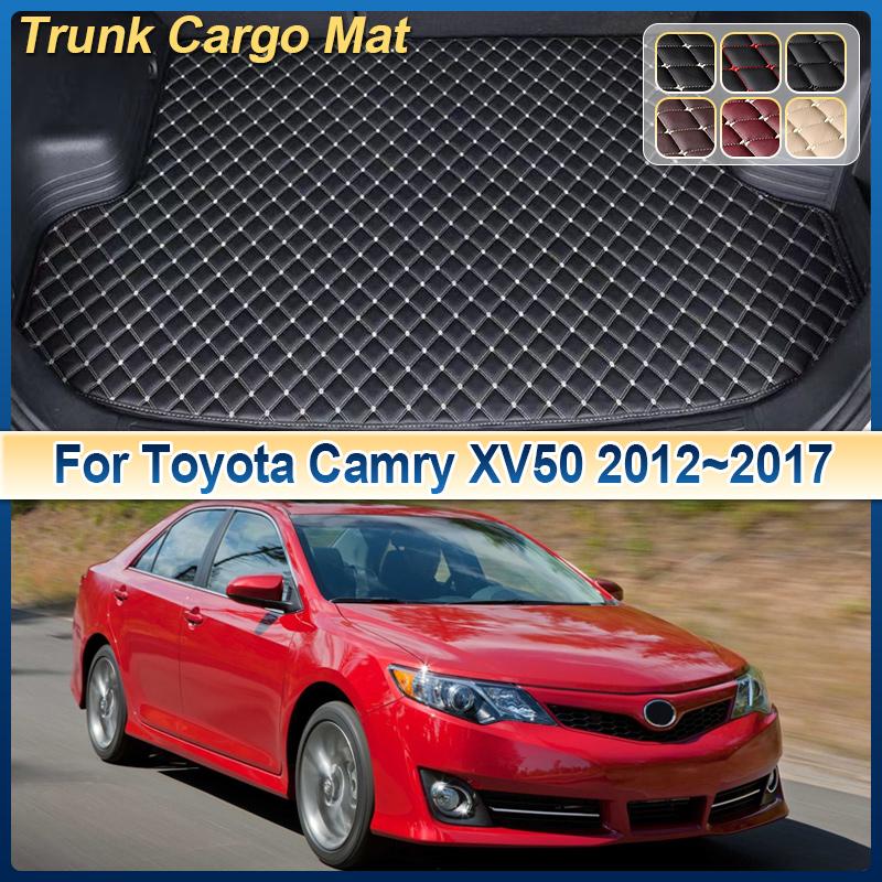 Коврик в багажник для Toyota Camry XV50 2013 2012~2017 Противогрязевая кожаная подушка для хранения груза Ковер в багажник Аксессуары для интерьера