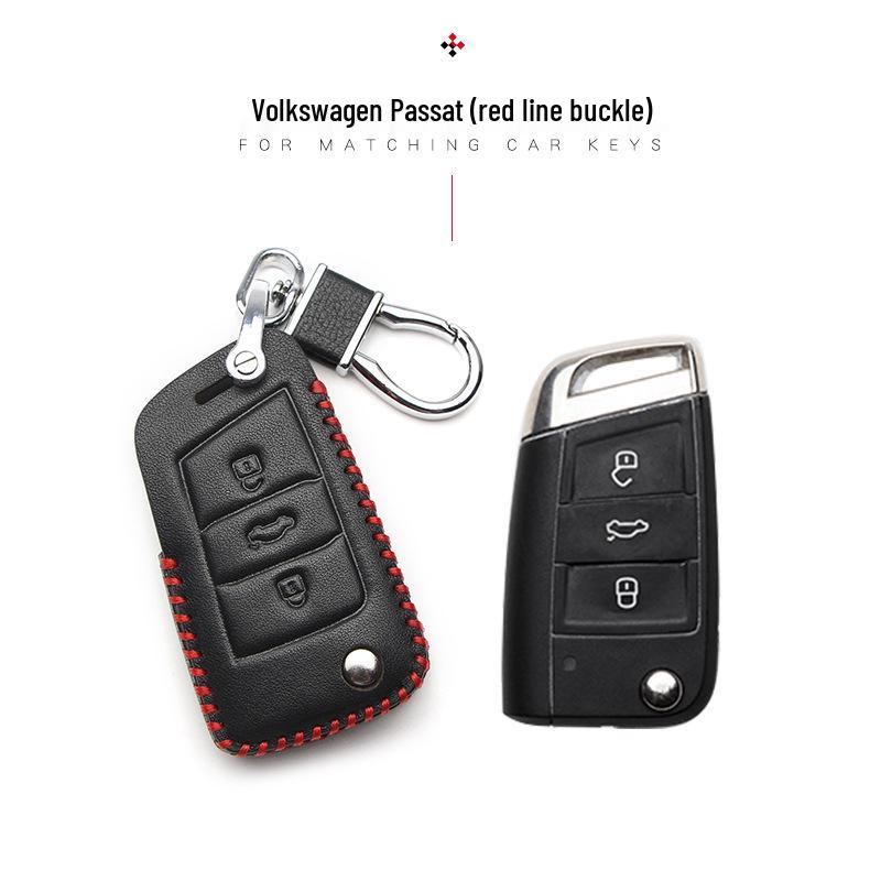 Чехол для ключа Volkswagen для New Magotan, Golf, B8, Passat, Tiguan, Lavida, Bora - Натуральная кожа