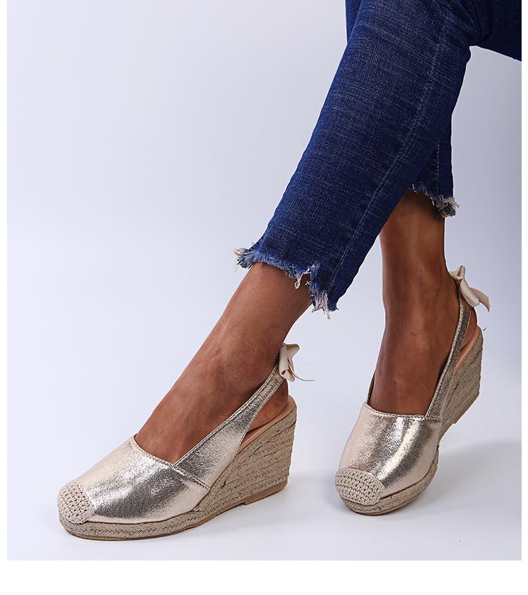 Женские босоножки на танкетке на платформе, летняя обувь для женщин, большой размер, с пряжкой на танкетке, змеевидный открытый носок, высокий каблук, женская обувь