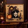 Unique Birthday Gifts for Her Ghost Faux Pearl Art DIY Kit with Frame, Halloween Cat Painting Craft Adults And Teens Kit, 3D Witch Pumpkin Adults,