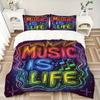 3pcs Music, Life Duvet Cover Set, Soft Comfortable Duvet Cover,Guest Room (1*Duvet Cover + 2*Pillowcase, Without Core) yy251104100