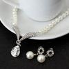 Korean Style Water Drop Earrings Dangle Earrings Women Necklace Bridal Wedding Jewelry Set