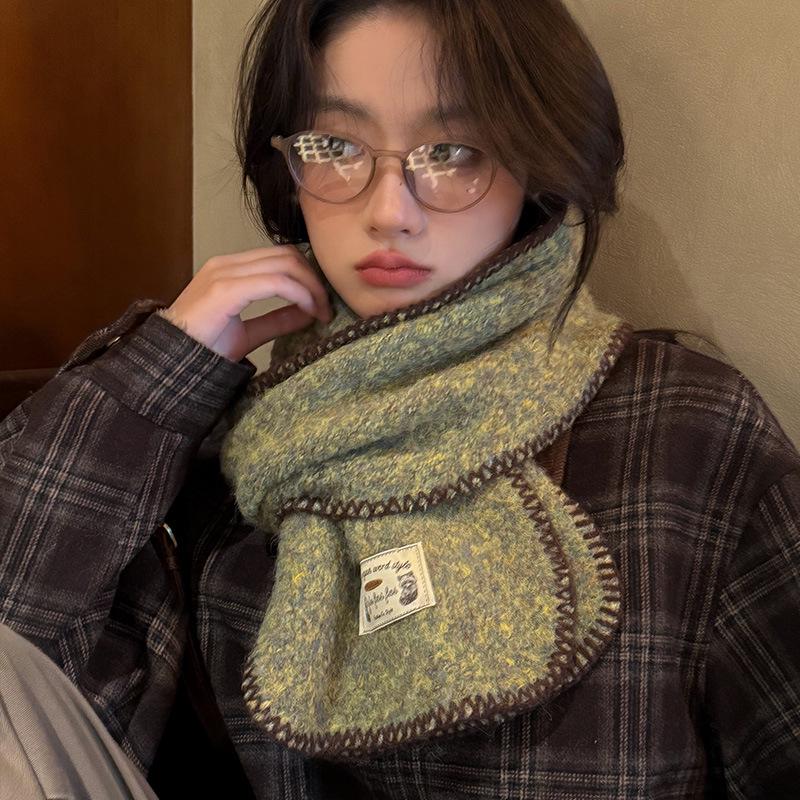 Retro Loose Knit Scarf: Thick, Warm, Versatile for Autumn & Winter