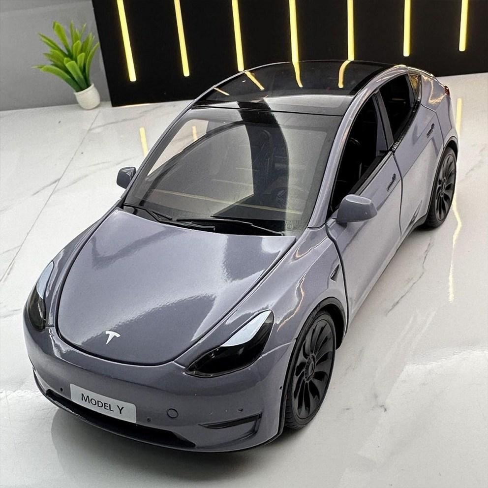 Премиум 1:Литой Модель Tesla Model Y Электромобиль Внедорожник Седан Сплав Инерционная Модель Машинки - Белый
