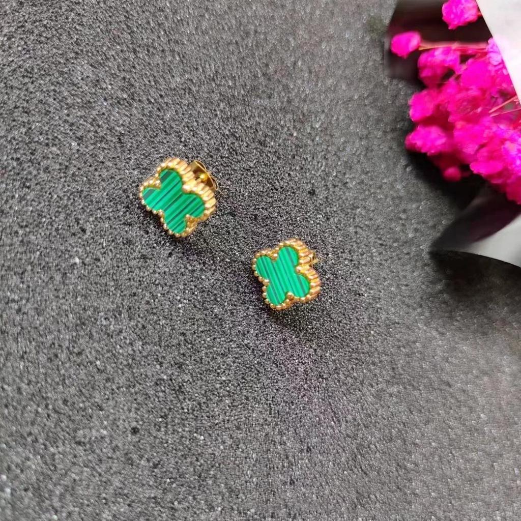 Модные женские серьги с четырехлистным клевером Серьги из титановой стали Серьги из нержавеющей стали Не теряют цвет Персонализированные серьги