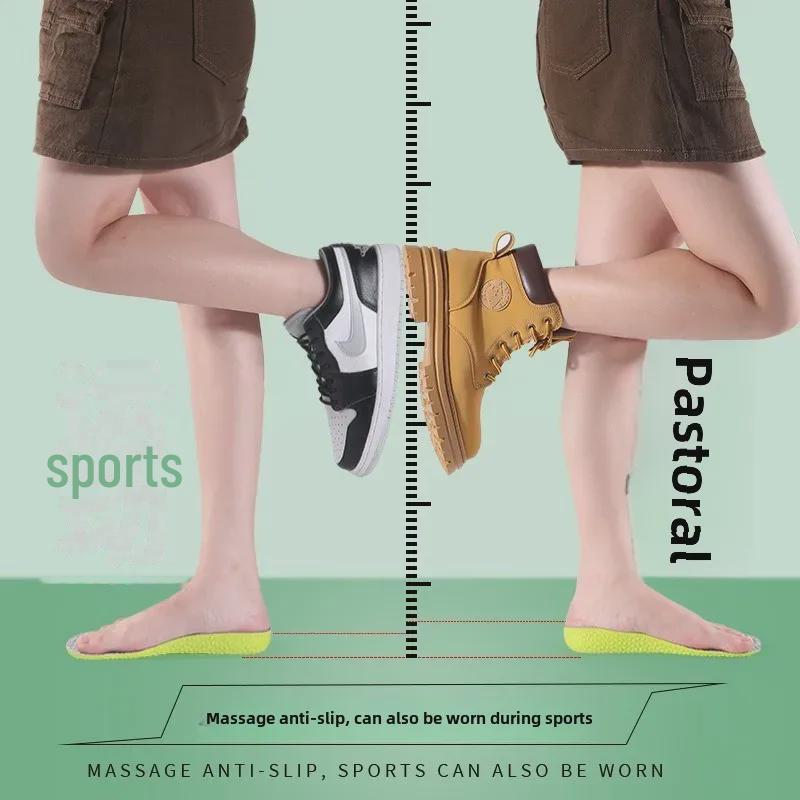 Stealth Comfort Insoles: Invisible Height Boost, Shock Absorption, Sweat Deodorizing for Men’s and Women’s Sports & Martin Boots AJ1