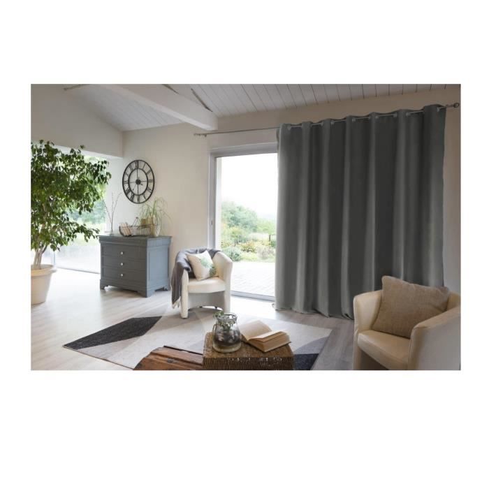 Rideau opacifiant - Inuit - Anthracite - 140 x 280 cm - 100% polyester - Œillets inox