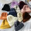 New Candy Colors Kpop Trend Twist Woolen Beanie Hat Autumn and Winter Women's Cap Keep Warm Winter Hat Plush Thread Knitted Hat