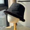 Autumn and winter popular hat female bag head hat plush hat female bucket hat small loose thermal hat versatile cold
