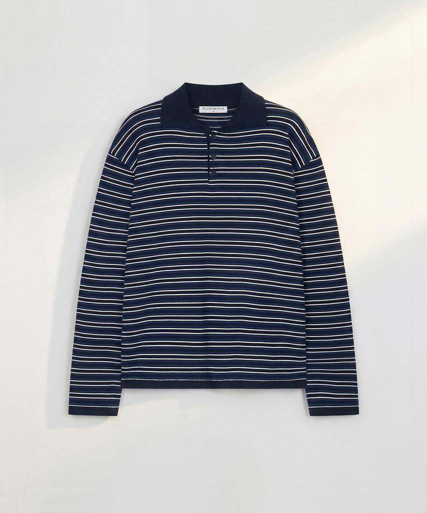 Peullojeulum Лечче Поло Хлопок Вязаный Темно-синий