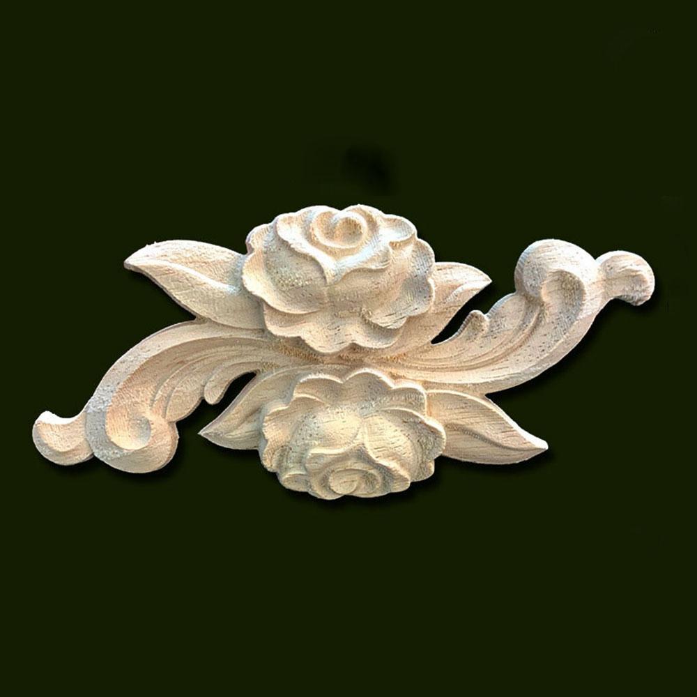 Parts European Wood Carved Woodcarving Decorative Corner Appliques Frame Wooden Figurines Crafts