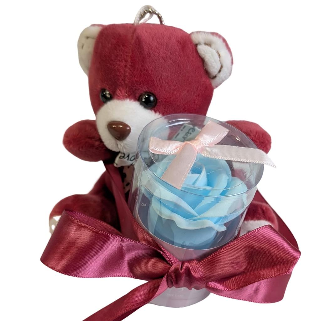 Q-FLA Kokoromo Bear Plush Teddy Bear with Ribbon, Fluffy and Cuddly, Perfect as a Gift or Celebration, 799013