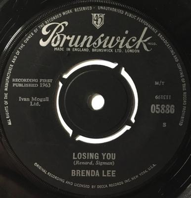 7-дюймовая пластинка BRENDA LEE Losing You 05886 Brunswick 1963 UK Rock Б/у