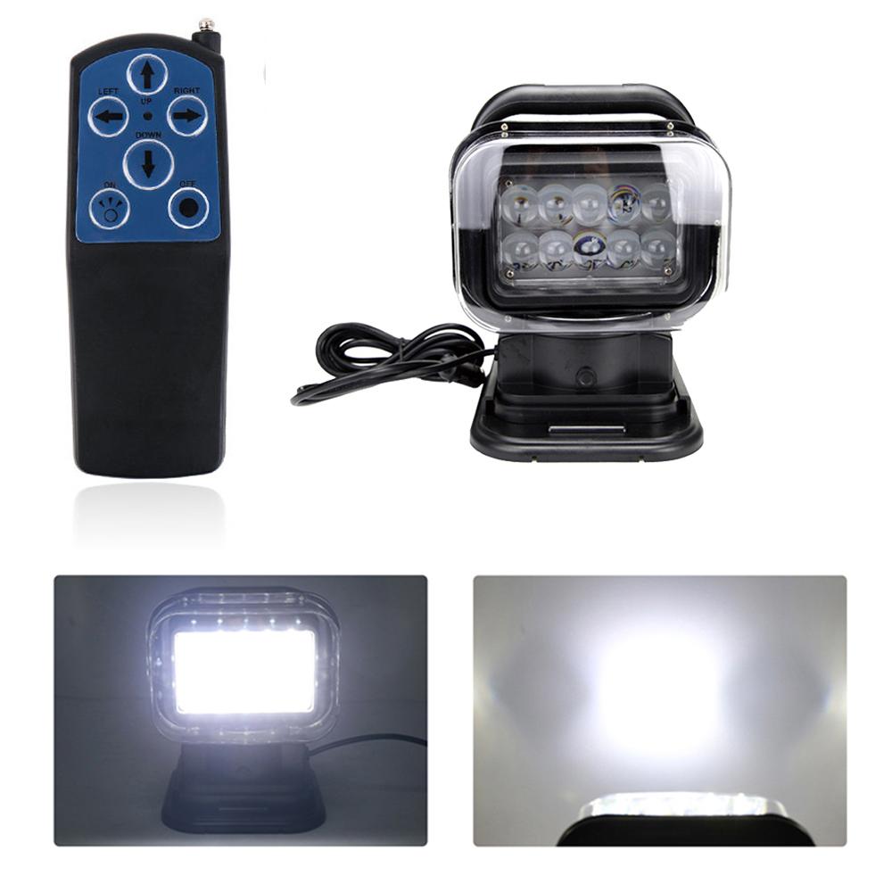 1PC 50W 60W Heighten Remote Wireless Control Led Marine Search Light for Offroad ATV SUV Truck Yacht Boat Tractors Led Spotlight