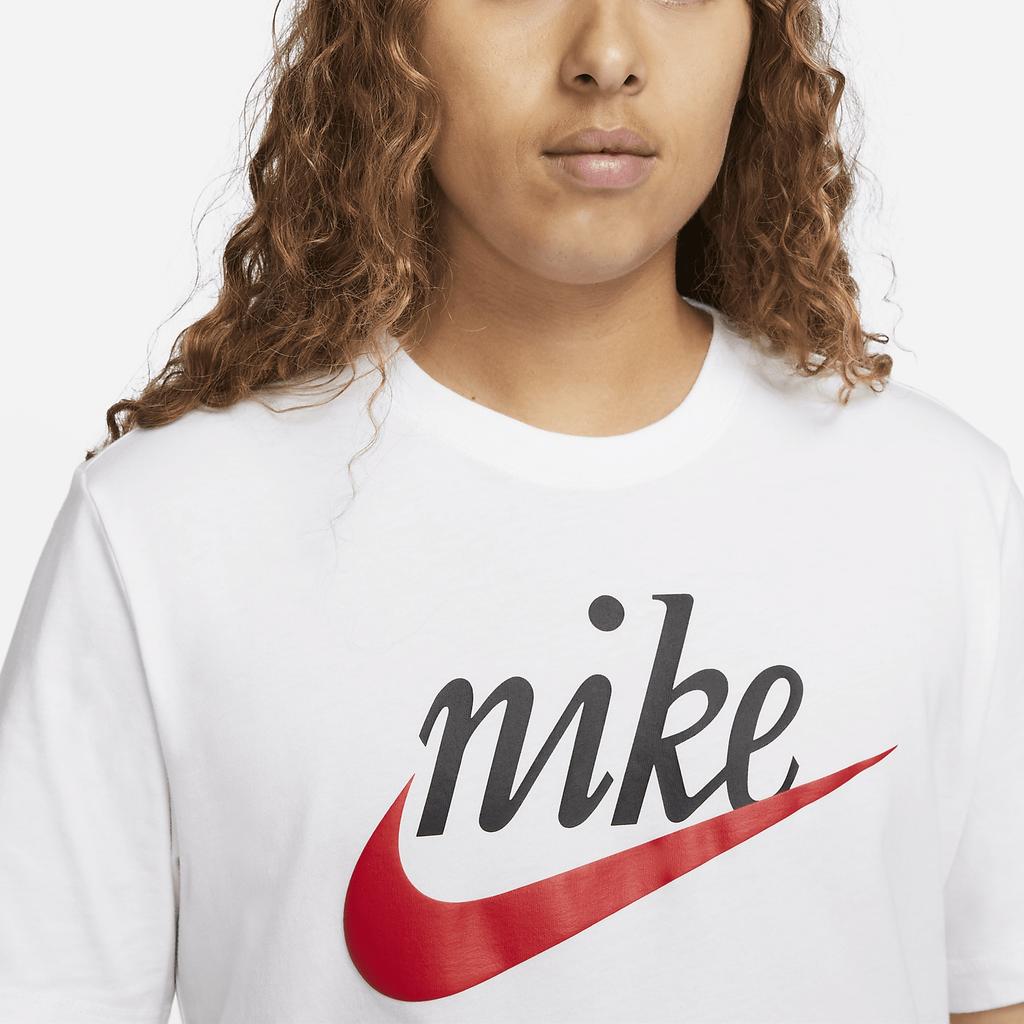 Nike Повседневная футболка с круглым вырезом и буквенным принтом, винтажная футболка с коротким рукавом, мужские топы, белые DZ3280-100