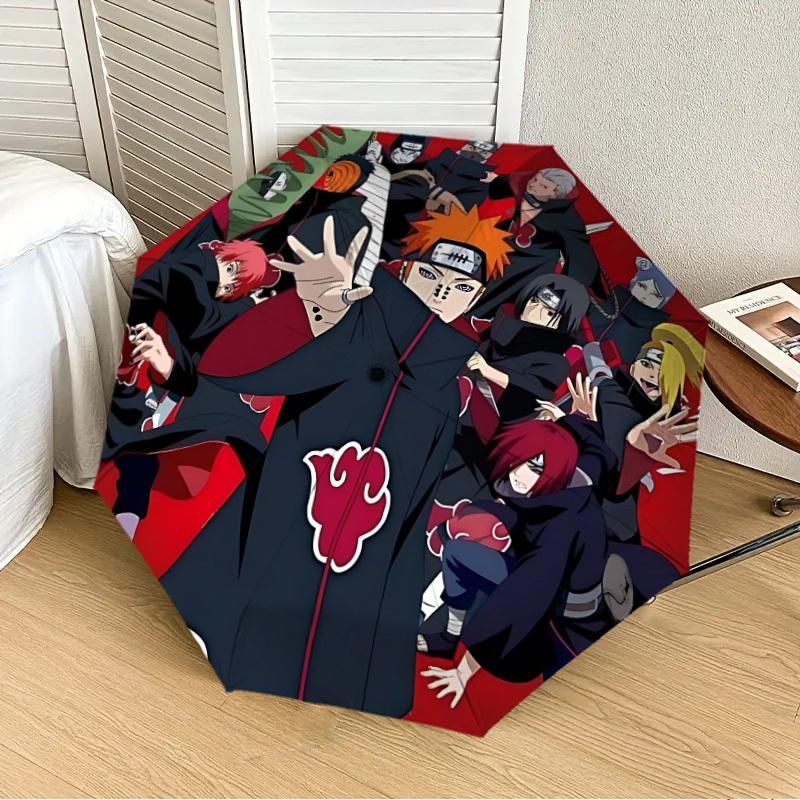 1pc Akatsuki, [Self-Opening Umbrella] Sturdy Metal Structure & Shaft, Compact Foldable, Suitable for All Seasons, Ideal for Ho