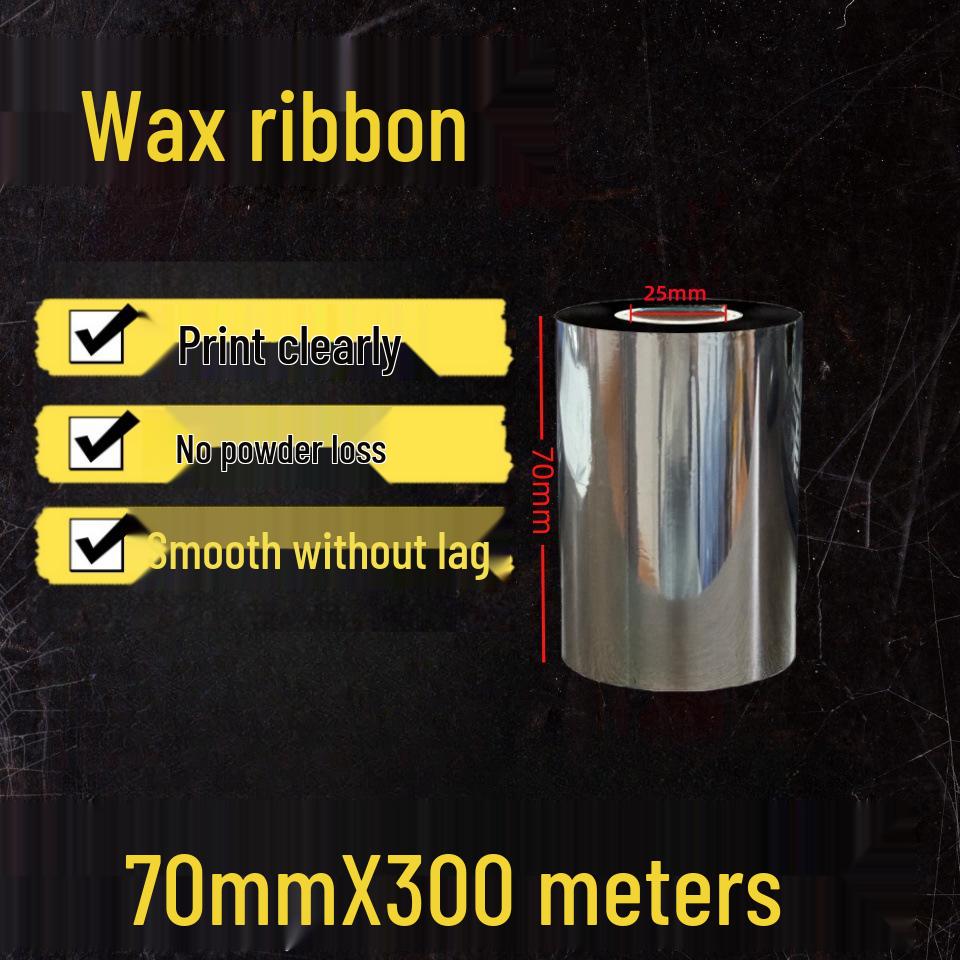 Улучшенная восковая термотрансферная лента 110мм×300м для печати этикеток на медной бумаге, 110мм×70м двухосевая карбоновая