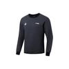 Li Ning Sports Basketball Series Logo Print Pullover Sweatshirt Men Sweatshirt Cold-Sand-Black AWDT075-1