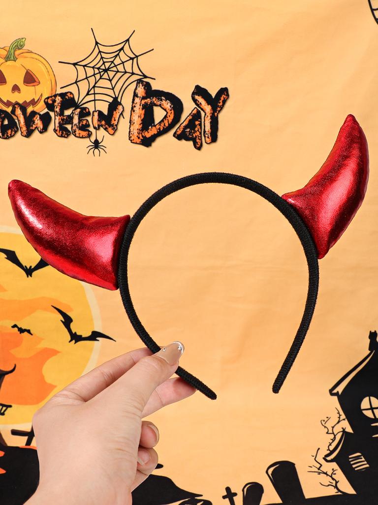 1Pcs Red Devil Horns Headband Halloween Fancy Dress Cosplay Hairband,  Devil Horns for Women Men Girls and Kids