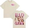 Певица Bad Gyal Винтажная футболка с графическим принтом 90-х Мужская Женская Харадзюку Эстетичный тренд Футболки Повседневная Свободная Хлопковая футболка с коротким рукавом