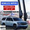 For Chevrolet Tahoe MK4  2015-2019 Car Windshield Wiper U-type Soft Rubber Frameless Bracketless Car Wipers 22"+22"