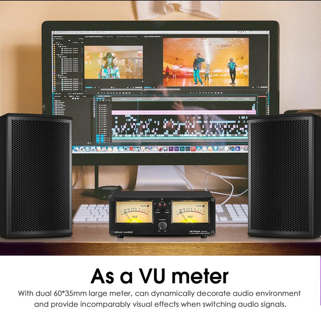 Douk Audio VU3 Dual Analog VU DB Panel Display Audio Switcher Box Meter, 2-полосный переключатель усилителя/динамика,