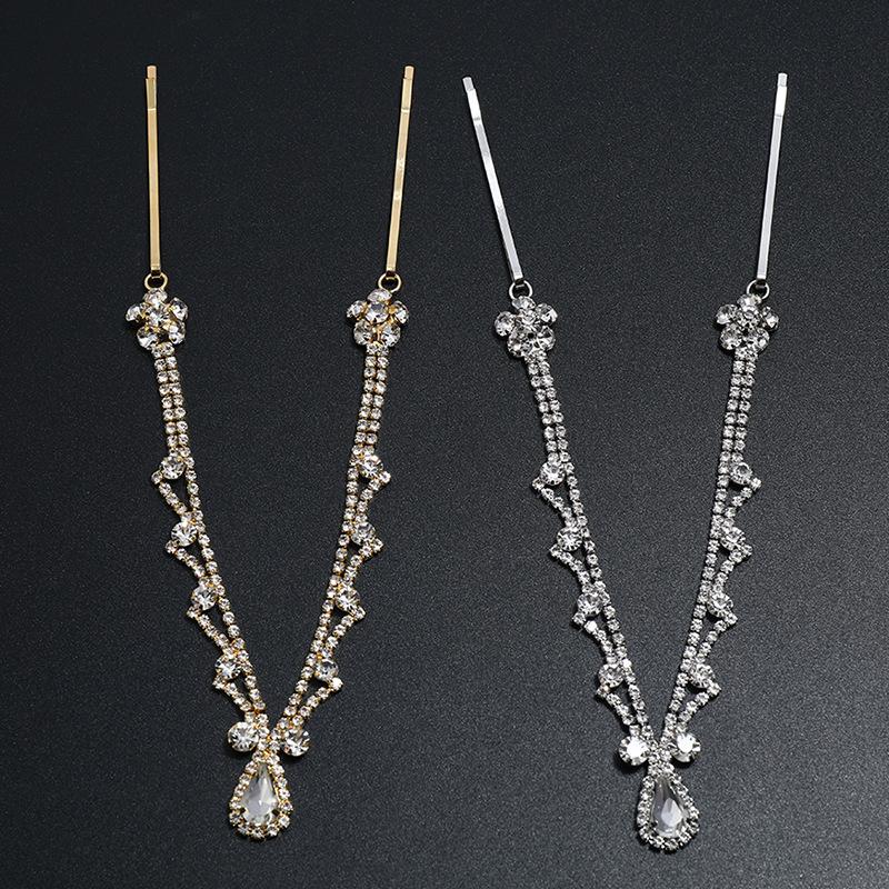 Style Simple Water Drop Rhinestone Forehead Chain, Sweet And Versatile Forehead Pendant Jewelry Hair Accessories