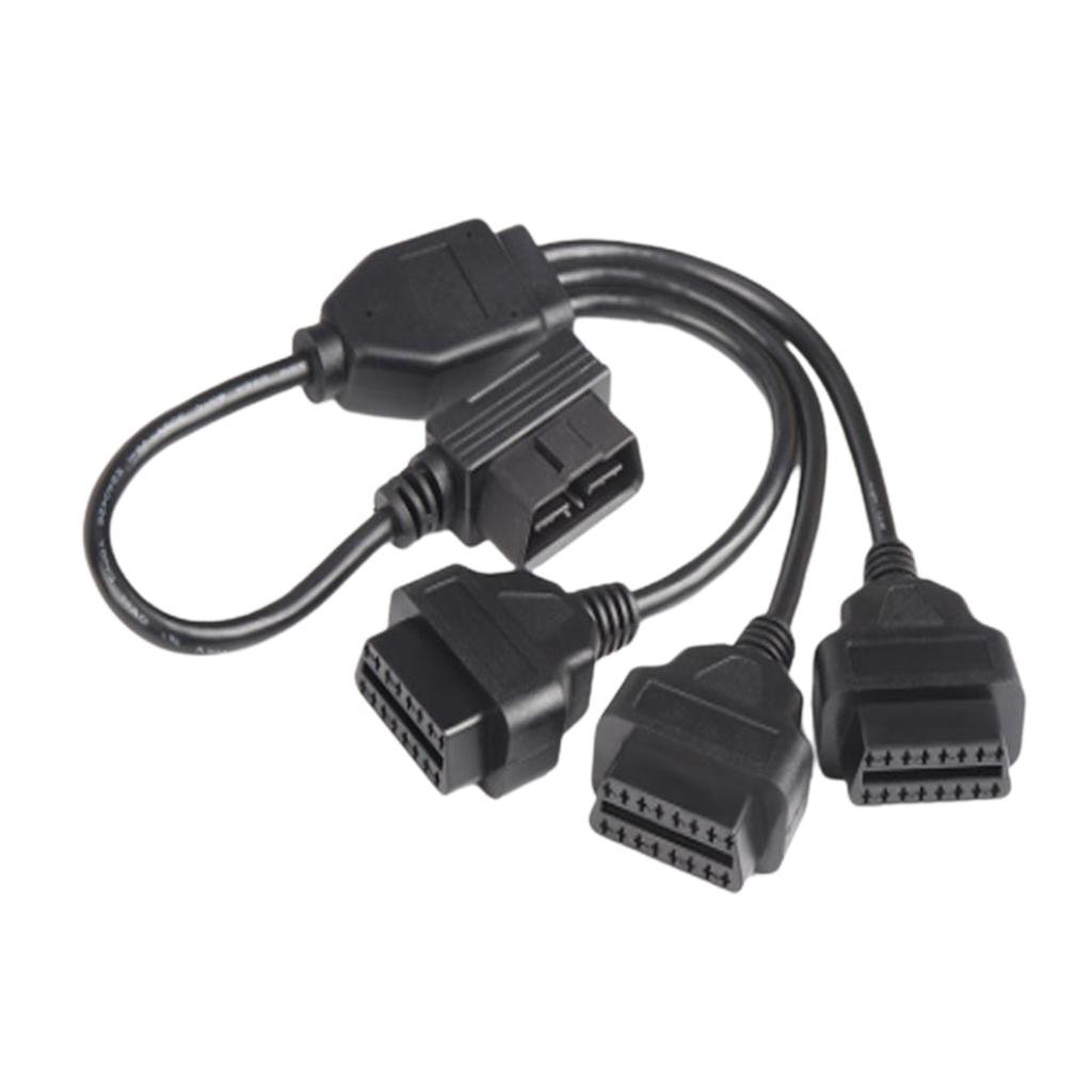 Автомобильный удлинительный кабель OBD2 L-образный адаптер OBD2 Кабель-разветвитель OBD2 L-образной формы Расширьте порт OBD2 до трех